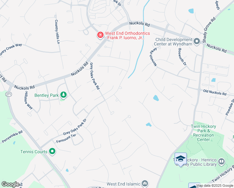 map of restaurants, bars, coffee shops, grocery stores, and more near 11995 Essex Green Court in Glen Allen