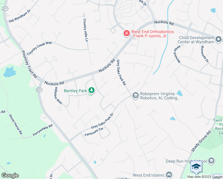 map of restaurants, bars, coffee shops, grocery stores, and more near 12000 Stonewick Place in Glen Allen