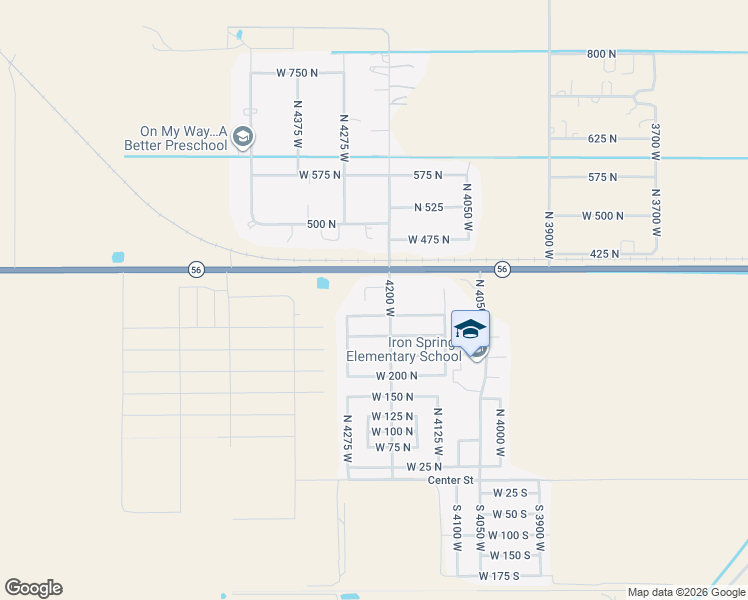 map of restaurants, bars, coffee shops, grocery stores, and more near 338 North 4250 West in Cedar City