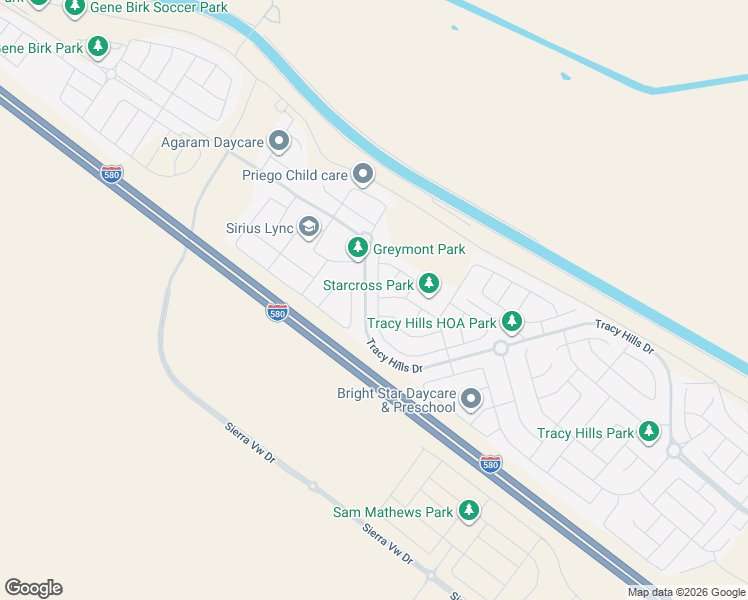 map of restaurants, bars, coffee shops, grocery stores, and more near 2964 Odessa Court in Tracy