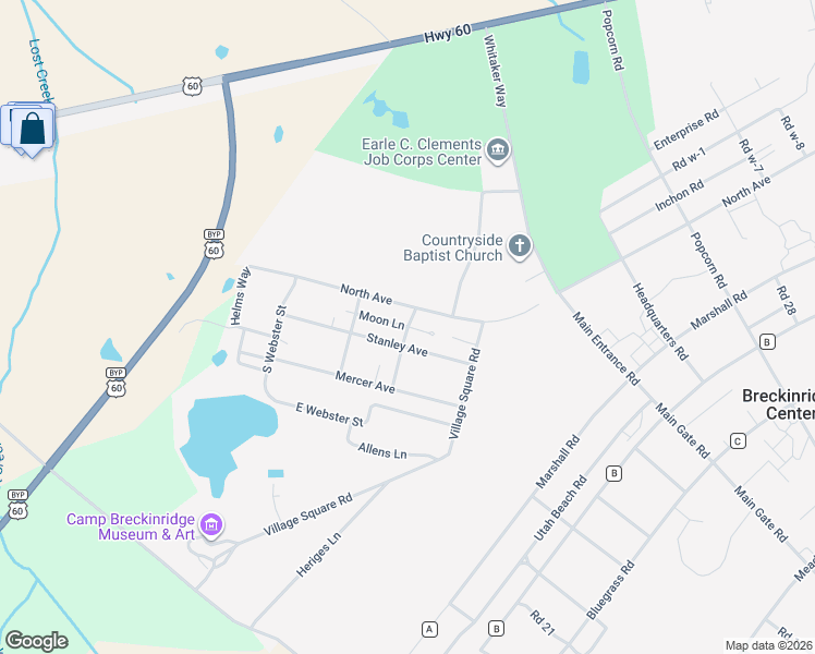 map of restaurants, bars, coffee shops, grocery stores, and more near 1437 Moon Ln in Morganfield