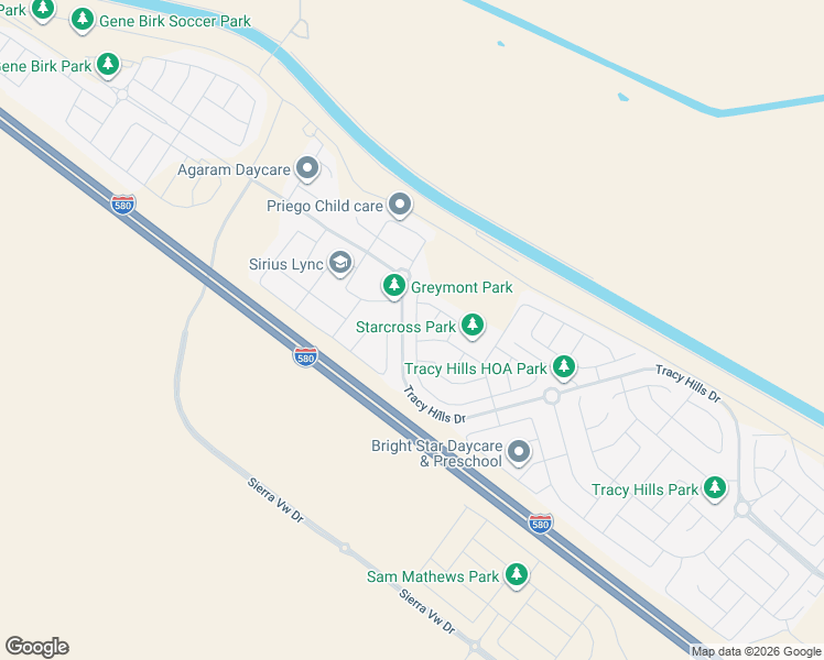 map of restaurants, bars, coffee shops, grocery stores, and more near 2964 Odessa Court in Tracy