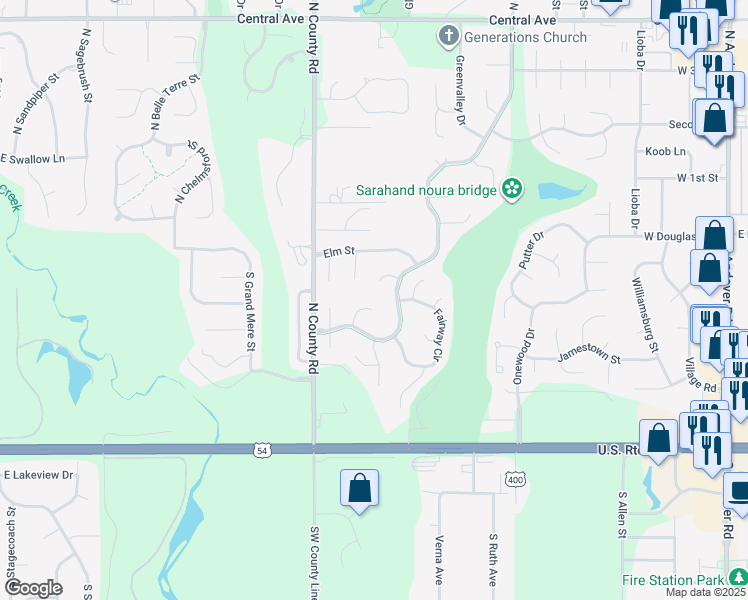 map of restaurants, bars, coffee shops, grocery stores, and more near 205 Chaparral Ct in Andover