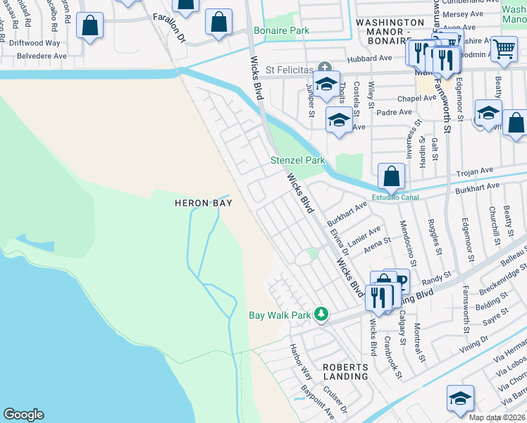 map of restaurants, bars, coffee shops, grocery stores, and more near 501 Santa Anita in San Leandro
