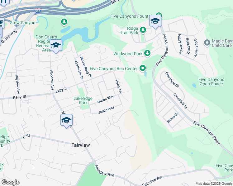 map of restaurants, bars, coffee shops, grocery stores, and more near 3330 Shawn Way in Hayward