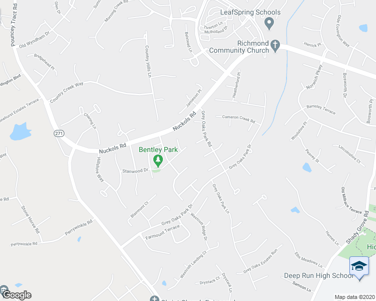 map of restaurants, bars, coffee shops, grocery stores, and more near 12201 Luxford Place in Glen Allen