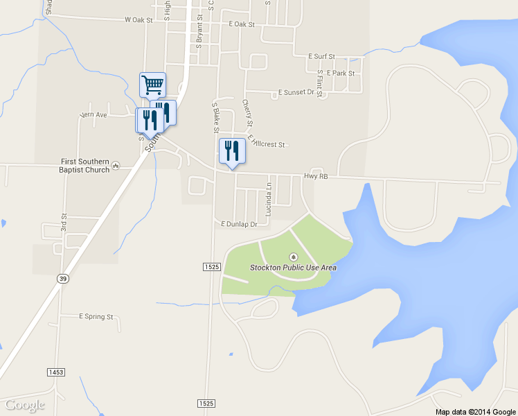 map of restaurants, bars, coffee shops, grocery stores, and more near 1312 South Tilden Road in Stockton