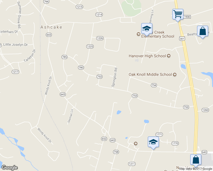 map of restaurants, bars, coffee shops, grocery stores, and more near 8362 Patrick Henry Boulevard in Mechanicsville
