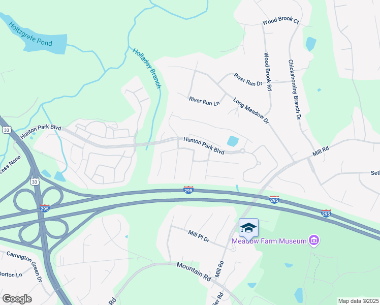 map of restaurants, bars, coffee shops, grocery stores, and more near 3520 Hunton Ridge Drive in Glen Allen