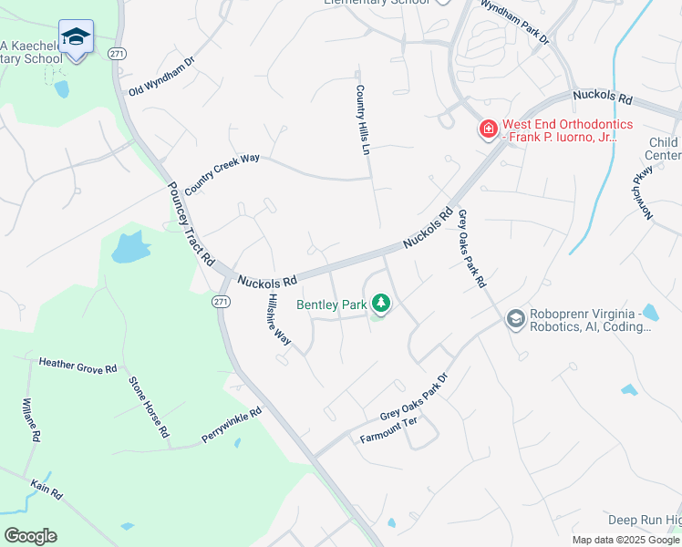 map of restaurants, bars, coffee shops, grocery stores, and more near 5425 Stanwood Way in Glen Allen