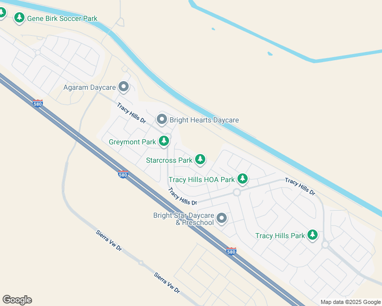 map of restaurants, bars, coffee shops, grocery stores, and more near 6476 Dan Havicus Drive in Tracy