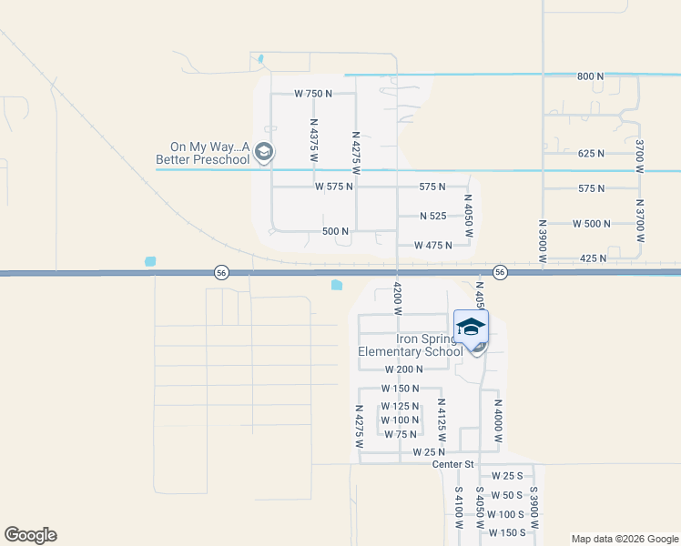 map of restaurants, bars, coffee shops, grocery stores, and more near 4155-4491 Highway 56 in Cedar City