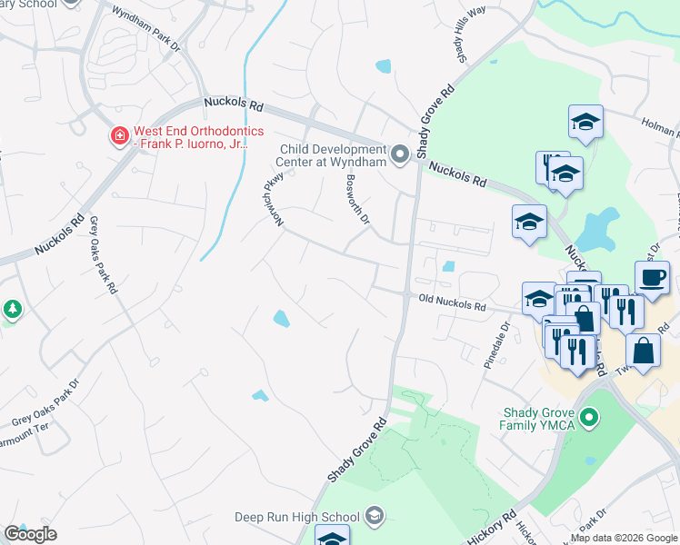 map of restaurants, bars, coffee shops, grocery stores, and more near 11733 Lincolnshire Court in Glen Allen