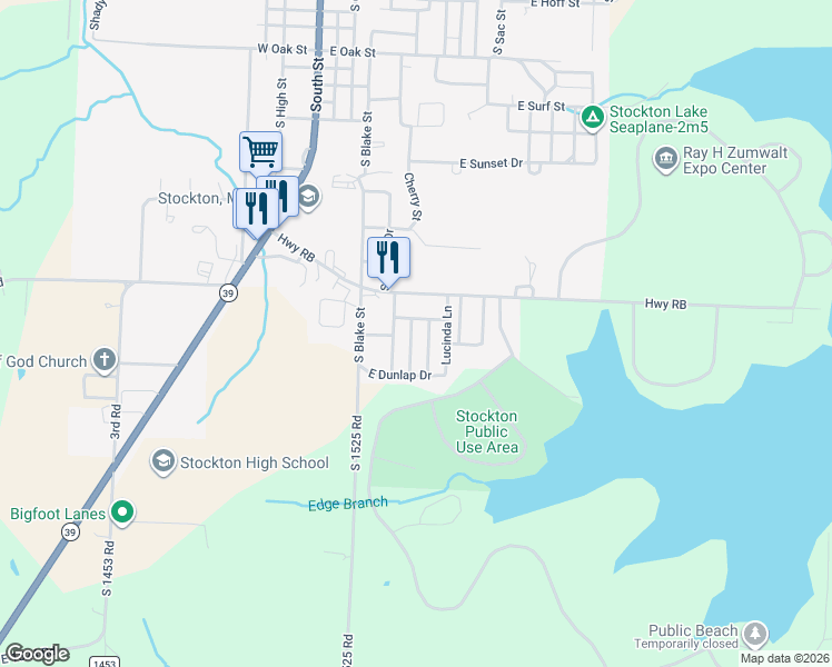 map of restaurants, bars, coffee shops, grocery stores, and more near 1312 South Tilden Road in Stockton