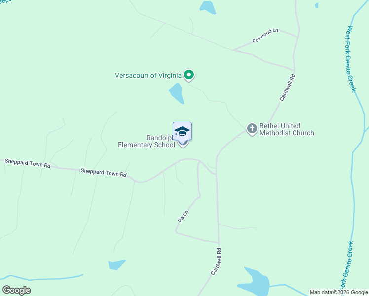 map of restaurants, bars, coffee shops, grocery stores, and more near 1552 Sheppard Town Road in Crozier