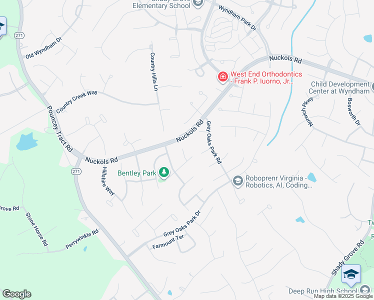 map of restaurants, bars, coffee shops, grocery stores, and more near 5509 Luxford Court in Glen Allen
