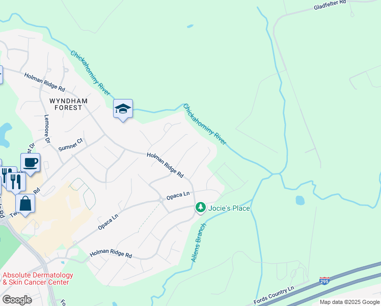 map of restaurants, bars, coffee shops, grocery stores, and more near 4924 Westward Terrace in Glen Allen