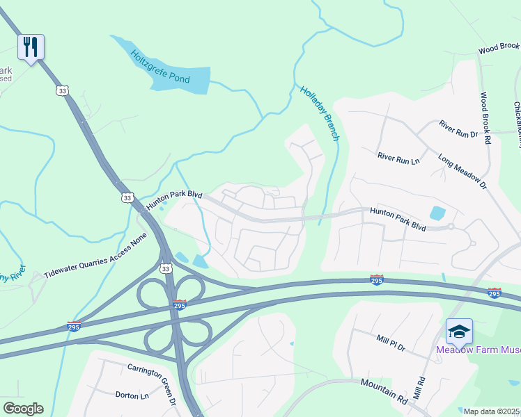 map of restaurants, bars, coffee shops, grocery stores, and more near 3109 Stone Arbor Lane in Glen Allen