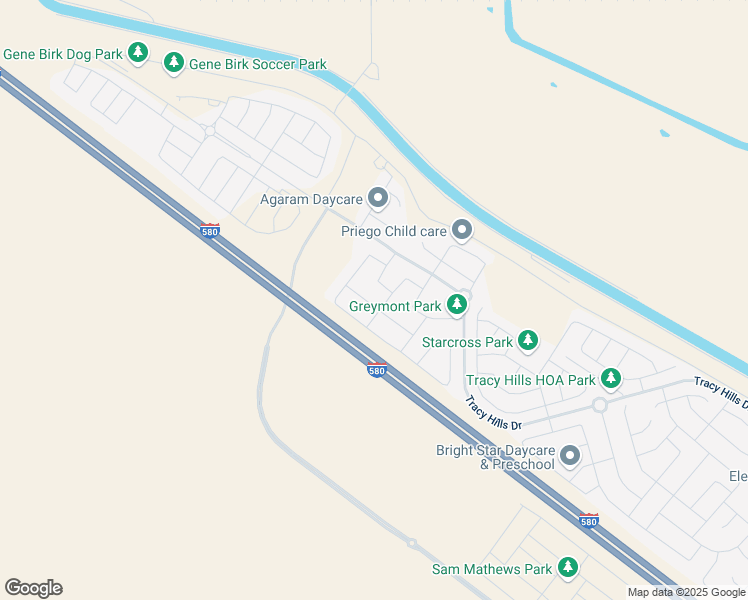map of restaurants, bars, coffee shops, grocery stores, and more near 6312 Zink House Drive in Tracy
