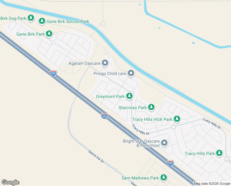 map of restaurants, bars, coffee shops, grocery stores, and more near 3037 Copley Drive in Tracy