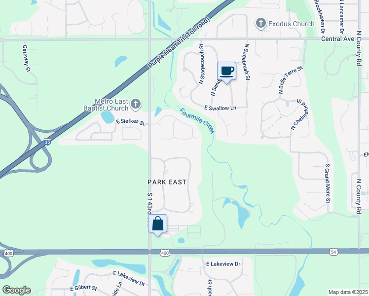 map of restaurants, bars, coffee shops, grocery stores, and more near in Wichita