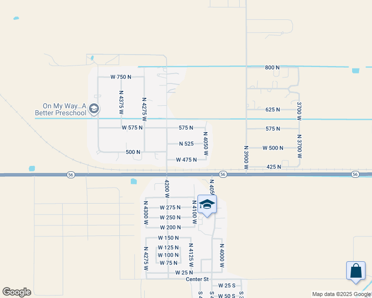 map of restaurants, bars, coffee shops, grocery stores, and more near 4132 North 525 in Cedar City