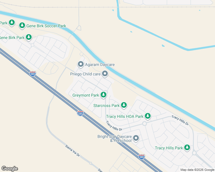 map of restaurants, bars, coffee shops, grocery stores, and more near 5996 Markham Drive in Tracy