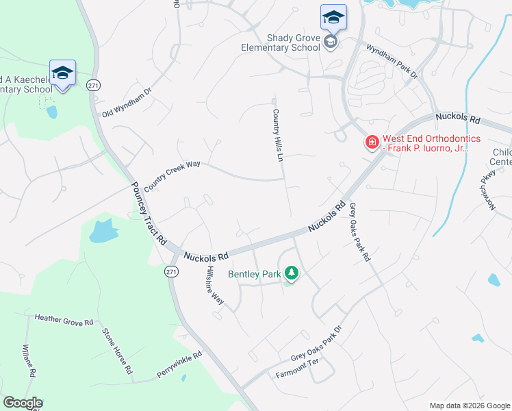 map of restaurants, bars, coffee shops, grocery stores, and more near 12221 Country Creek Way in Glen Allen