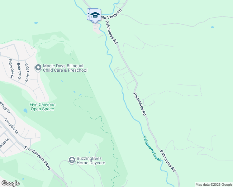 map of restaurants, bars, coffee shops, grocery stores, and more near 24977 Palomares Road in Castro Valley