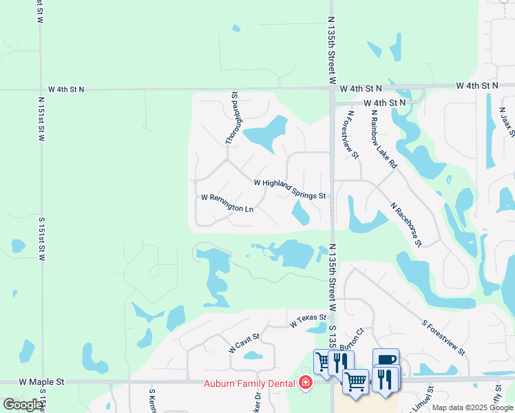 map of restaurants, bars, coffee shops, grocery stores, and more near 13999 Remington Court in Wichita