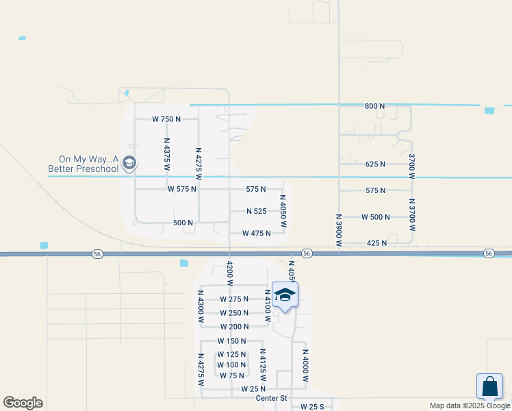 map of restaurants, bars, coffee shops, grocery stores, and more near 4132 North 525 in Cedar City