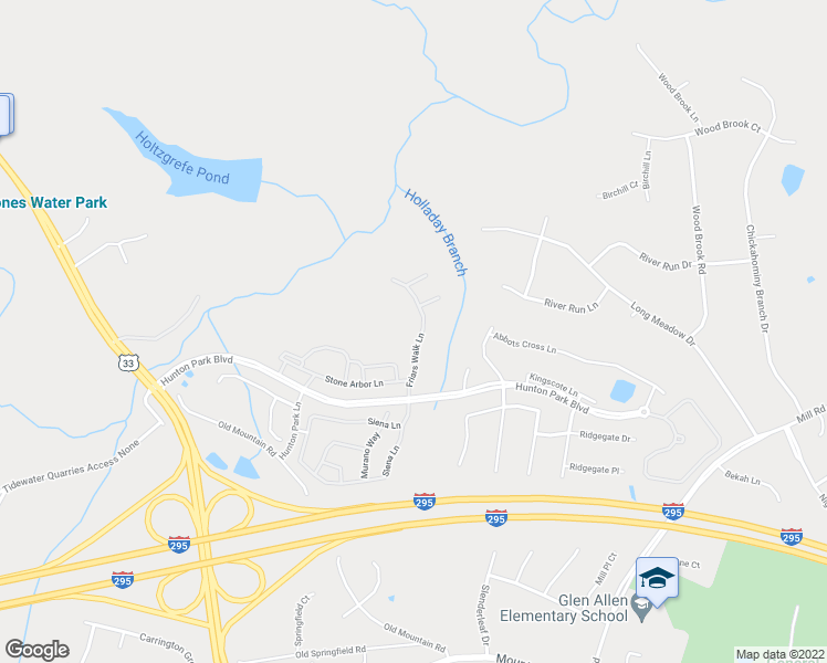 map of restaurants, bars, coffee shops, grocery stores, and more near 3123 Friars Walk Lane in Glen Allen