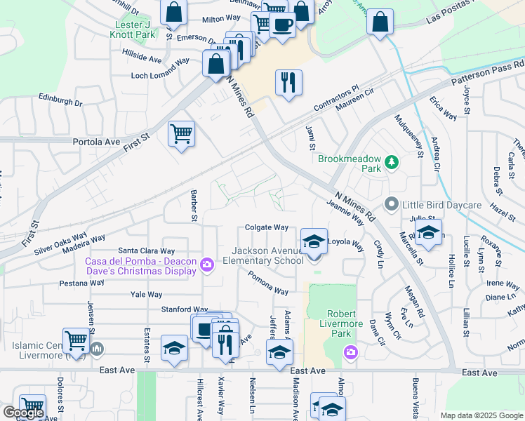 map of restaurants, bars, coffee shops, grocery stores, and more near 292 MacKenzie Court in Livermore