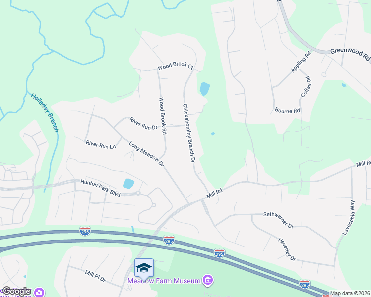 map of restaurants, bars, coffee shops, grocery stores, and more near 11439 Chickahominy Branch Drive in Glen Allen