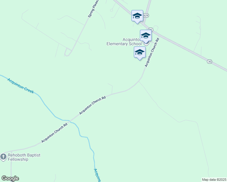 map of restaurants, bars, coffee shops, grocery stores, and more near 7021 Acquinton Church Road in King William