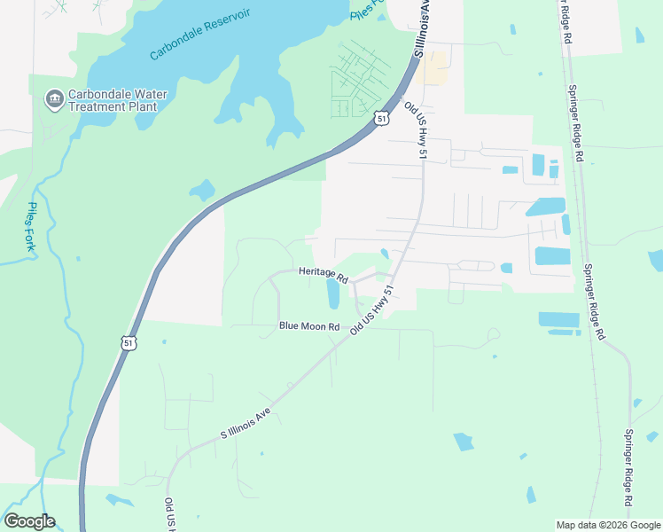 map of restaurants, bars, coffee shops, grocery stores, and more near 124-156 Heritage Rd in Carbondale