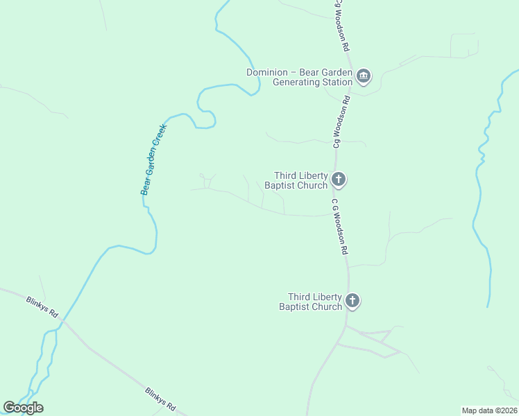map of restaurants, bars, coffee shops, grocery stores, and more near Liberty Road in Buckingham County