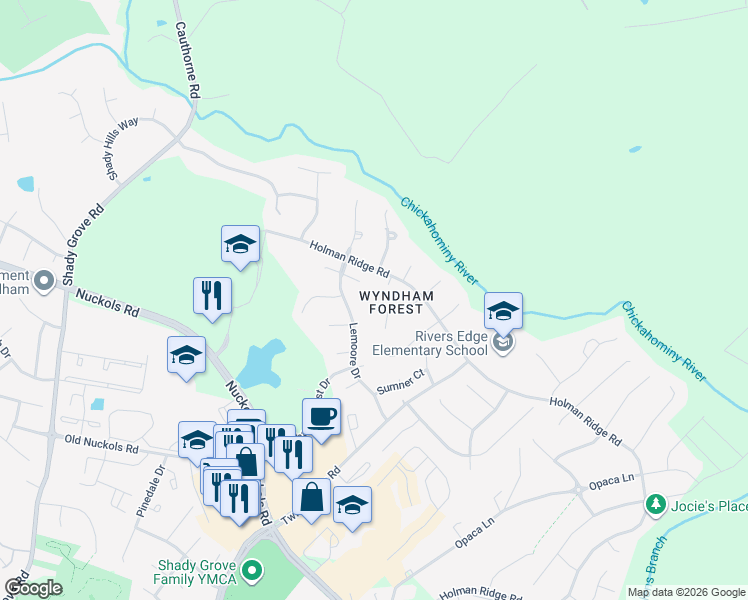 map of restaurants, bars, coffee shops, grocery stores, and more near 5025 Stable Ridge Place in Glen Allen