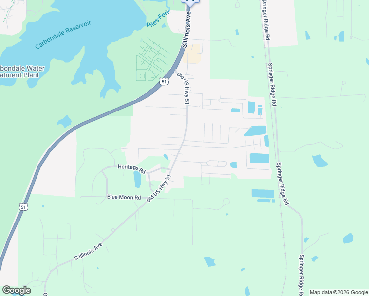 map of restaurants, bars, coffee shops, grocery stores, and more near 2511 South Illinois Avenue in Carbondale