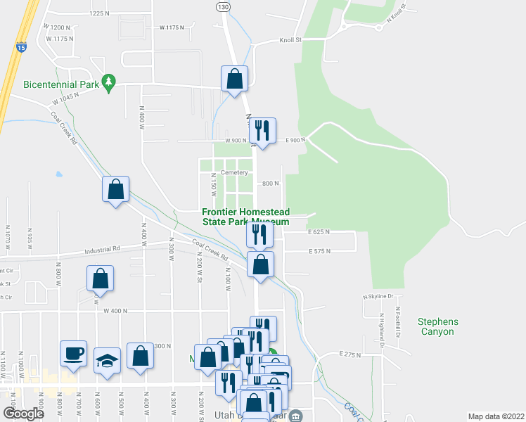 map of restaurants, bars, coffee shops, grocery stores, and more near 690 North Main Street in Cedar City