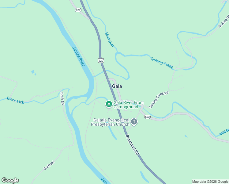 map of restaurants, bars, coffee shops, grocery stores, and more near 15914 Botetourt Road in Eagle Rock