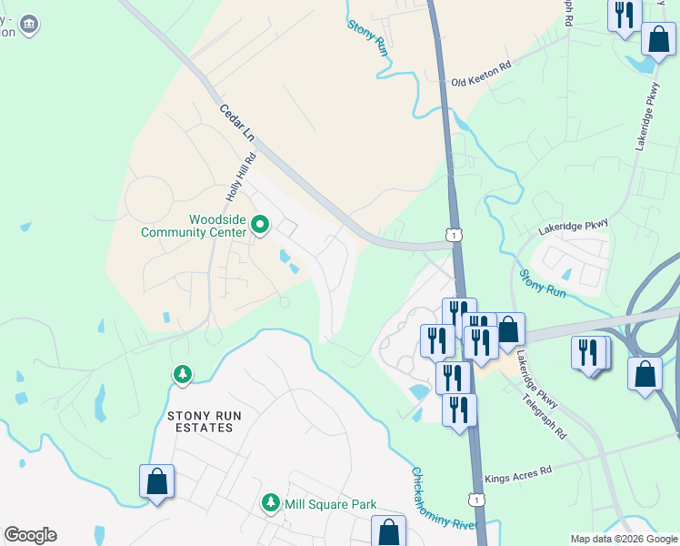 map of restaurants, bars, coffee shops, grocery stores, and more near 10460 chickahominy falls ln in Glen Allen