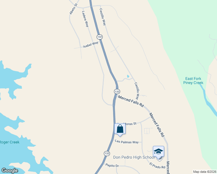 map of restaurants, bars, coffee shops, grocery stores, and more near 3601 Ladera Way in La Grange