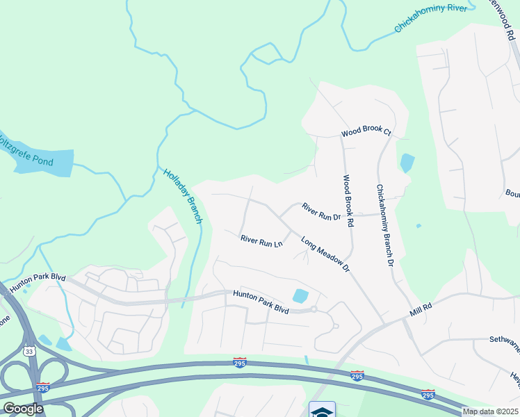 map of restaurants, bars, coffee shops, grocery stores, and more near 11504 Long Meadow Drive in Glen Allen
