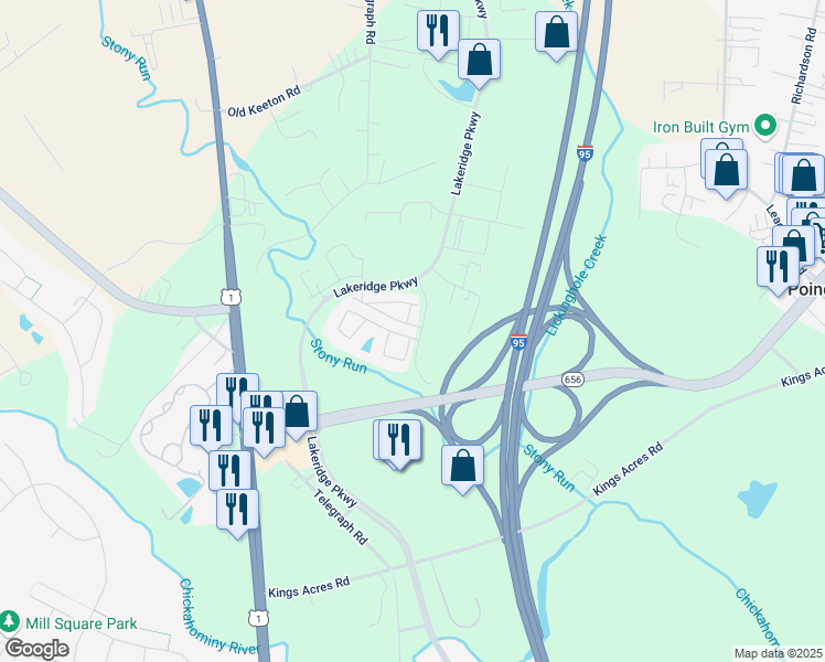 map of restaurants, bars, coffee shops, grocery stores, and more near 10245 Kestrel Drive in Ashland