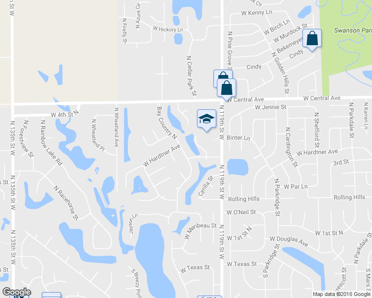 map of restaurants, bars, coffee shops, grocery stores, and more near 510 Bay Country North in Wichita