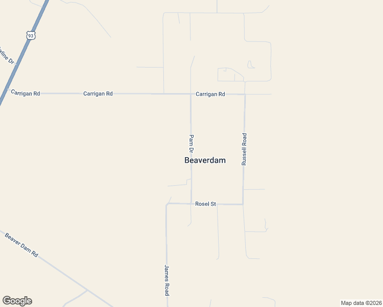 map of restaurants, bars, coffee shops, grocery stores, and more near Pam Drive in Caliente