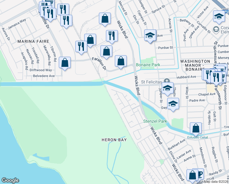 map of restaurants, bars, coffee shops, grocery stores, and more near 15109 Shining Star Lane in San Leandro