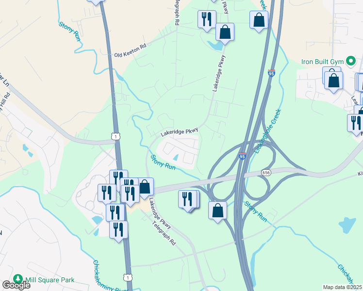 map of restaurants, bars, coffee shops, grocery stores, and more near 10283 Kestrel Drive in Ashland