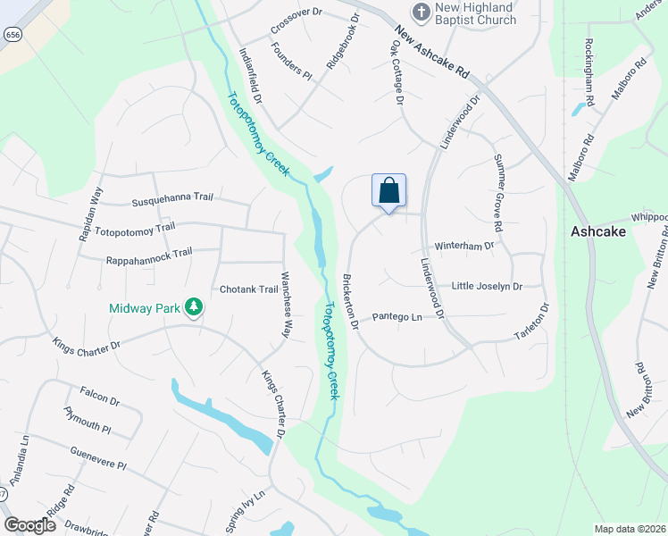 map of restaurants, bars, coffee shops, grocery stores, and more near 10333 Brickerton Dr in Mechanicsville